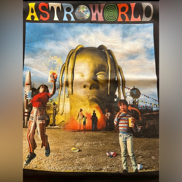 ASTROWORLD ASTROCONNECTION TRAVIS SCOTT BLACK T-SHIRT - Picture 4 of 4